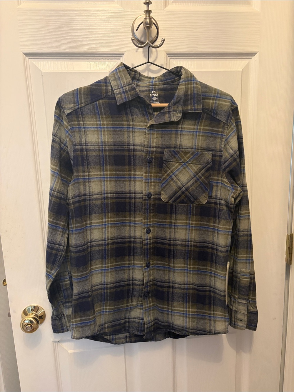 Under Armour Men’s Plaid Button-Down Shirt - Blue & Olive